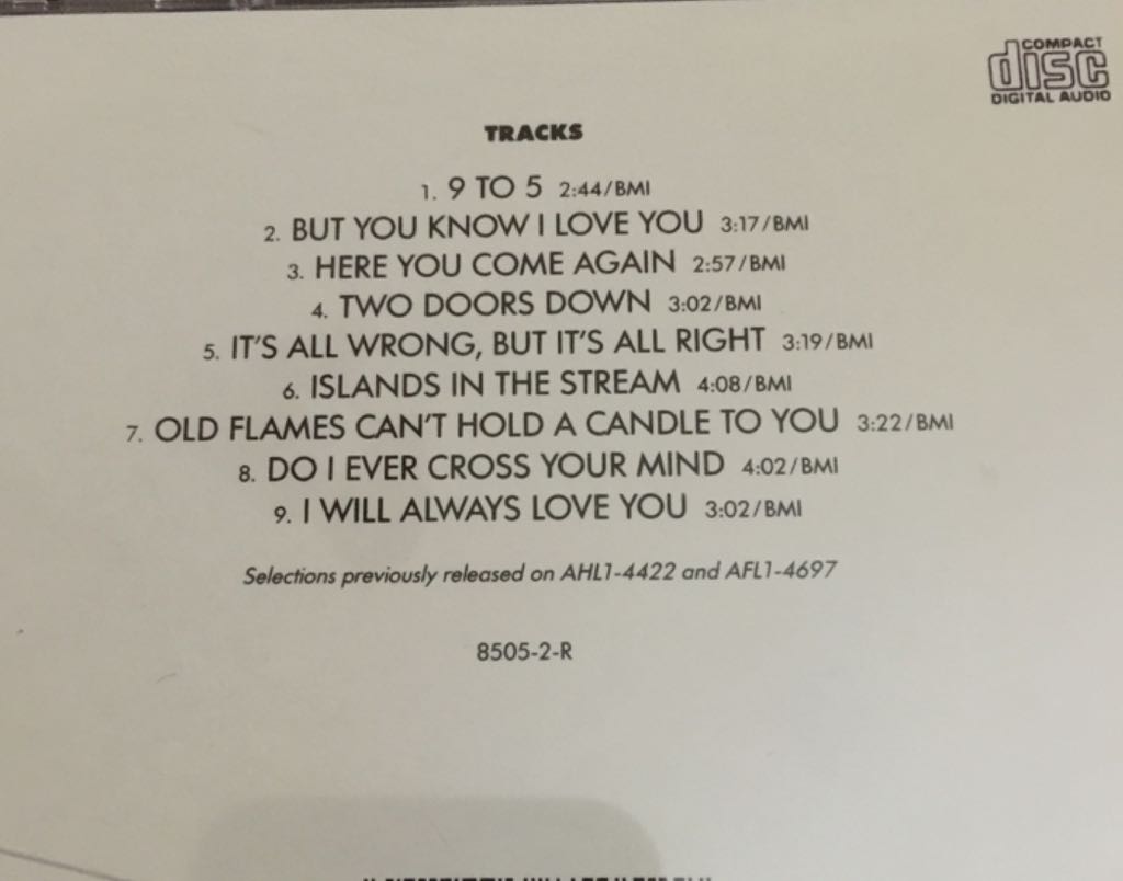 Greatest Hits - Dolly Parton (Cassette - 31) music collectible [Barcode 078635850529] - Main Image 2