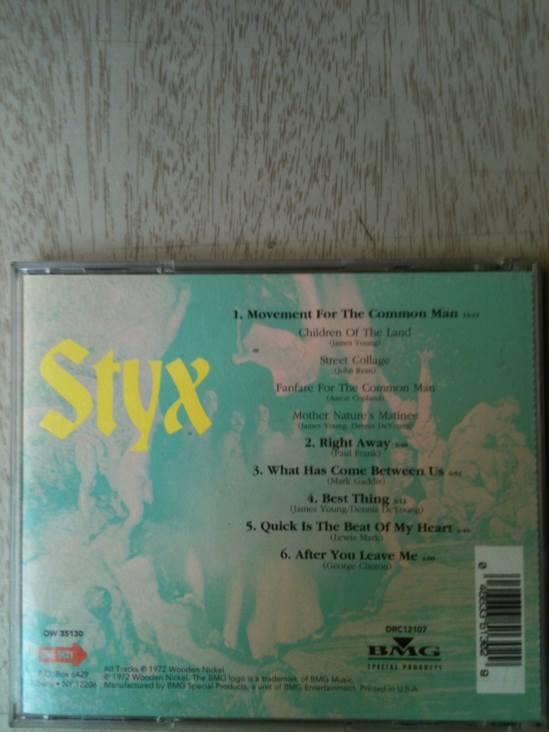 Styx - Styx (CD - 3236) music collectible [Barcode 046633513029] - Main Image 2