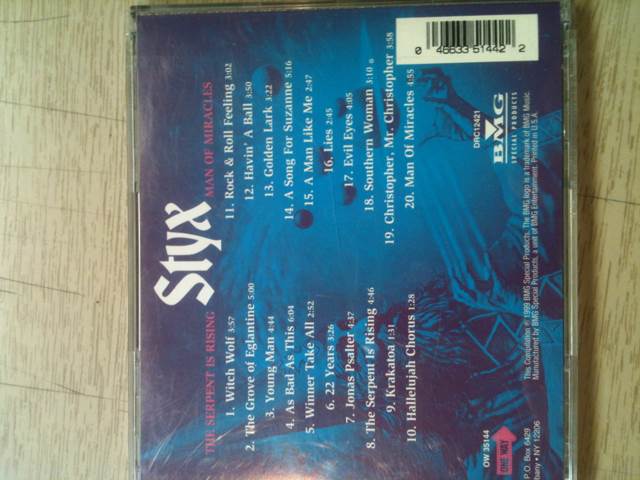 Serpent Is Rising/ Man Of Miracles - Styx (CD - 33) music collectible [Barcode 046633514422] - Main Image 2