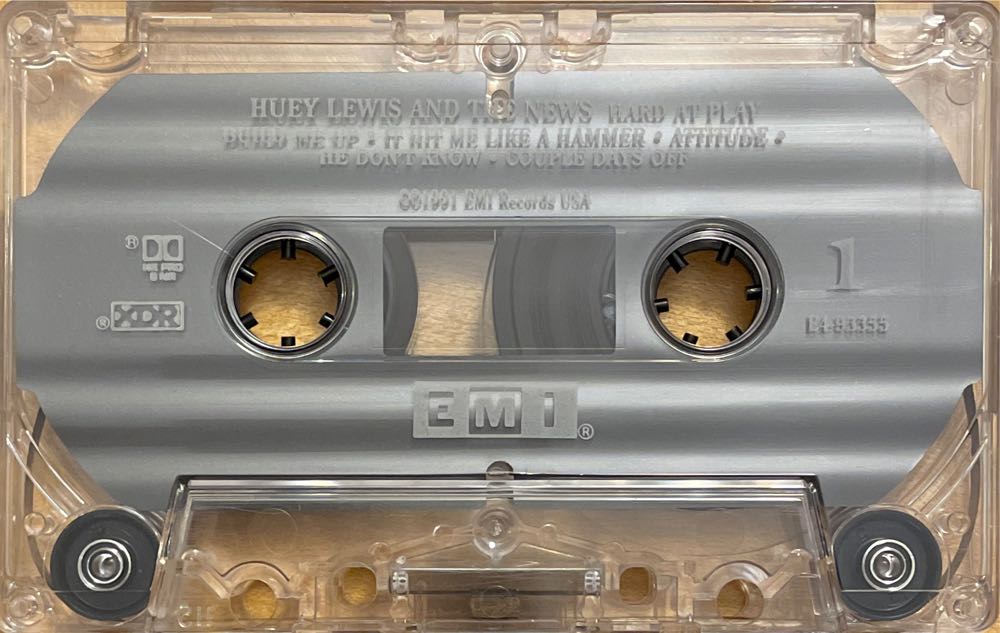Hard at Play - Huey Lewis And The News (Cassette) music collectible [Barcode 077779335541] - Main Image 3