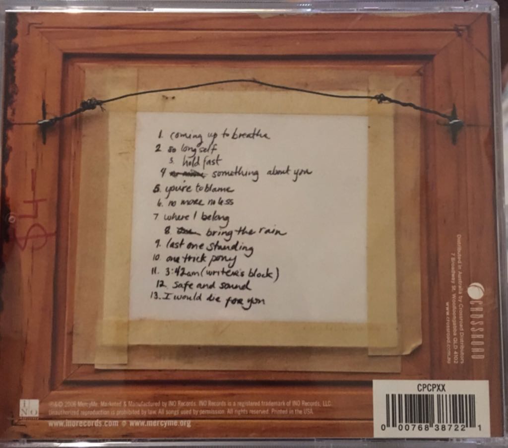 #04 Coming Up to Breathe - Mercyme (MP3) music collectible [Barcode 828768194423] - Main Image 2