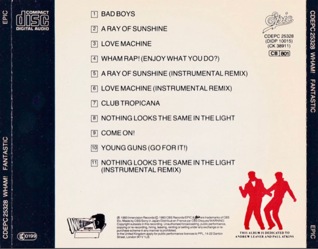 Fantastic - Wham! (CD) music collectible [Barcode 074643891127] - Main Image 2