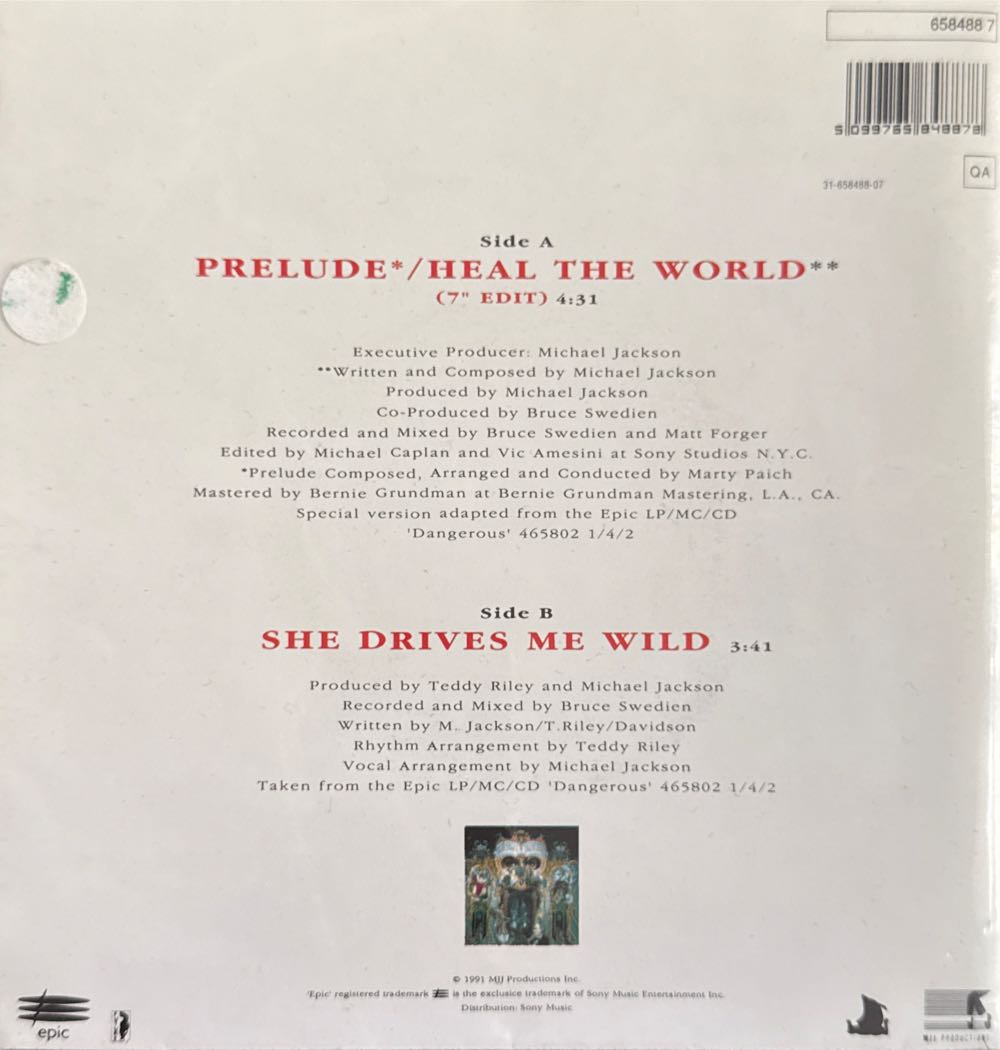 Heal The World - Michael Jackson (7” - 8) music collectible [Barcode 5099765848878] - Main Image 2