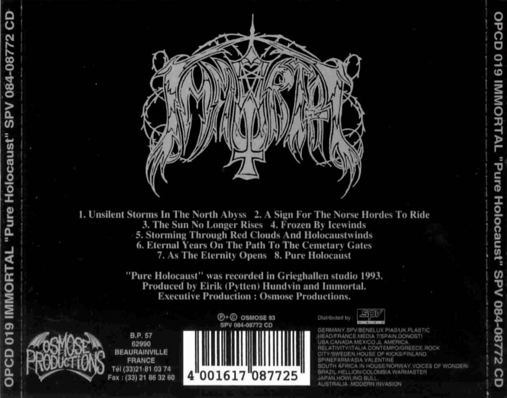 Pure Holocaust - Immortal (CD - 33:47) music collectible - Main Image 2
