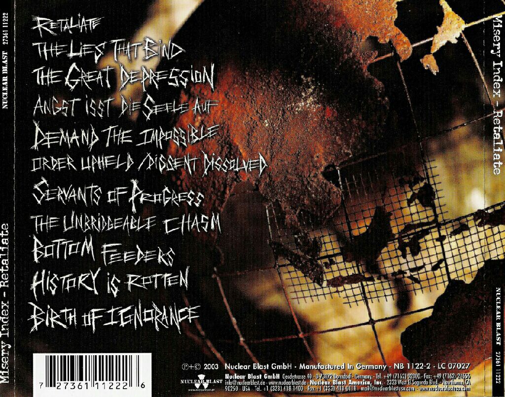 Retaliate - Misery Index (CD) music collectible [Barcode 727361112226] - Main Image 2