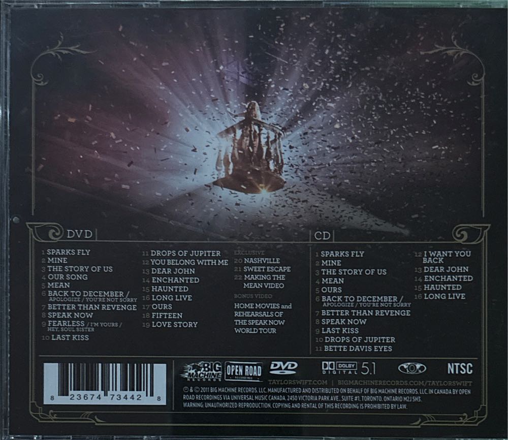 Taylor Swift - Speak Now World Tour Live - Taylor Swift (CD) music collectible [Barcode 823674734428] - Main Image 2