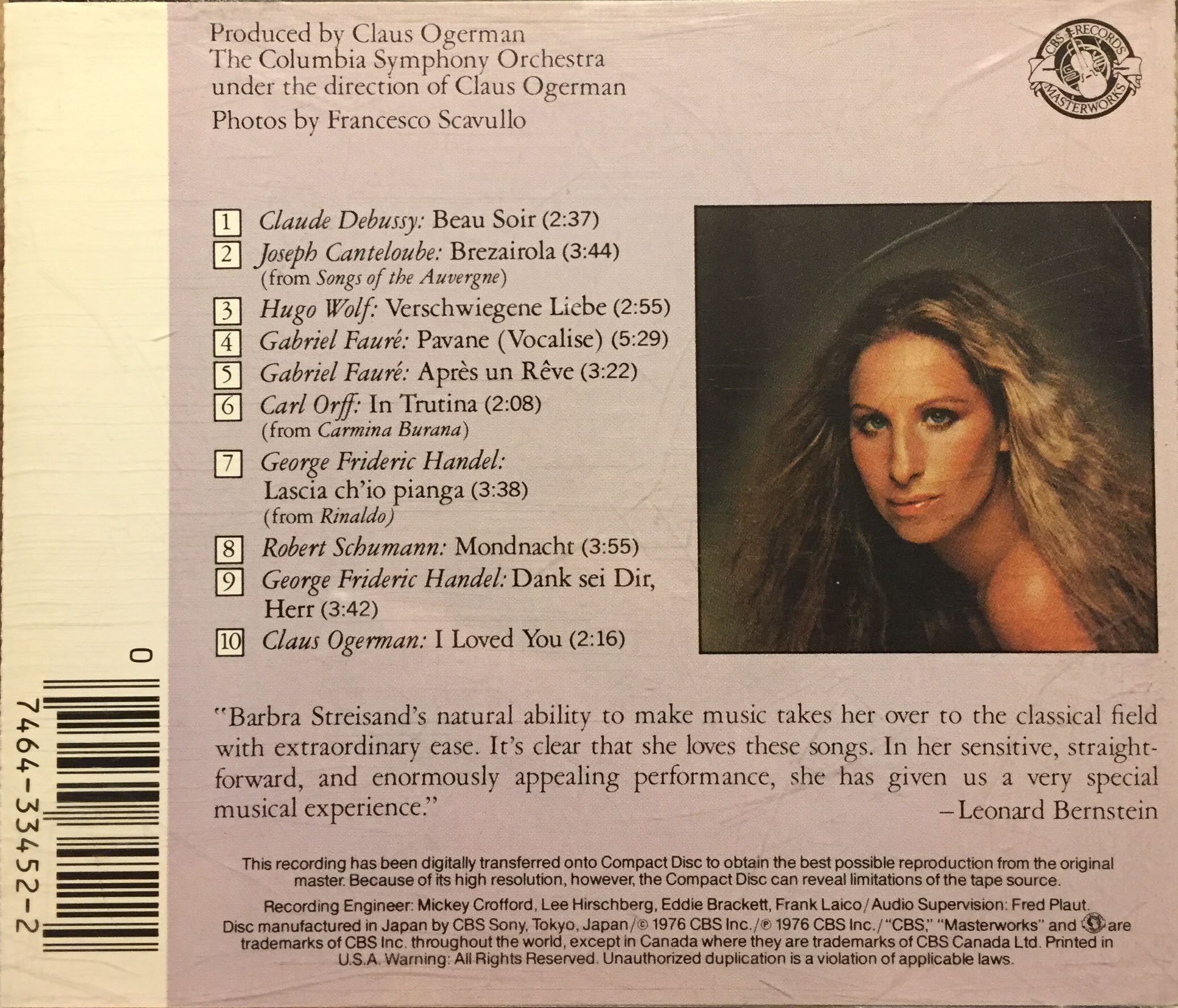 Classical Barbra - REMOVE - Barbra Streisand (CD) music collectible [Barcode 074643345224] - Main Image 2
