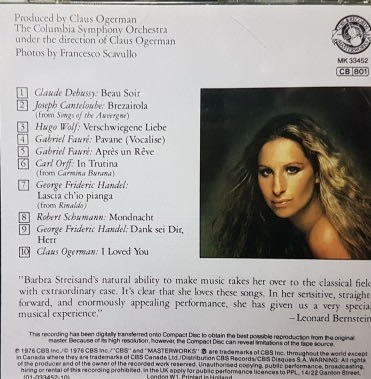 Classical Barbra - Streisand, Barbra (CD) music collectible [Barcode 074643345248] - Main Image 2