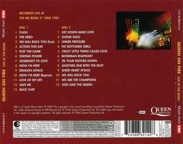 Queen On Fire - Live At The Bowl - Queen (CD - 102) music collectible [Barcode 724386321121] - Main Image 2