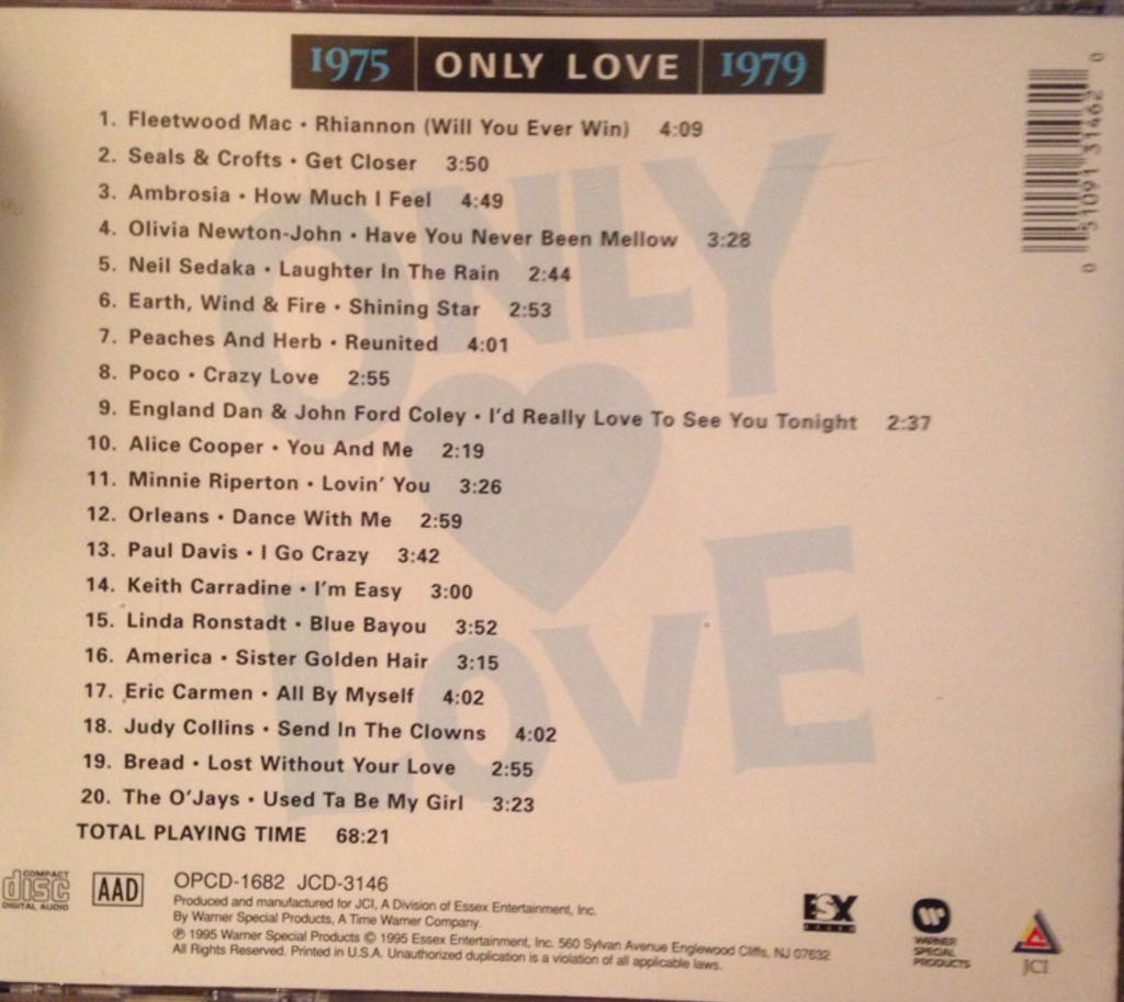 Only Love 1975-1979 - Various (CD) music collectible [Barcode 051091314620] - Main Image 2