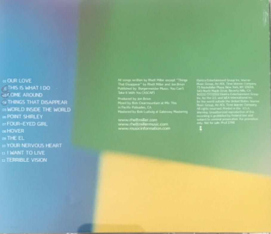 Instigator, The - Miller, Rhett (CD) music collectible [Barcode 075596278829] - Main Image 2