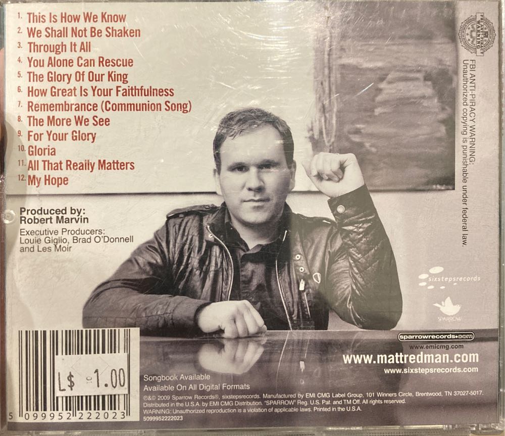 We Shall Not Be Shaken - Matt Redman (CD) music collectible [Barcode 5099952222023] - Main Image 2