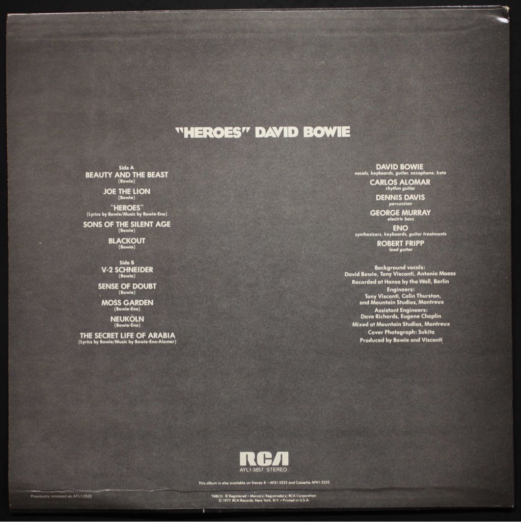 Heroes - David Bowie (12” - 41) music collectible [Barcode 190295842840] - Main Image 2