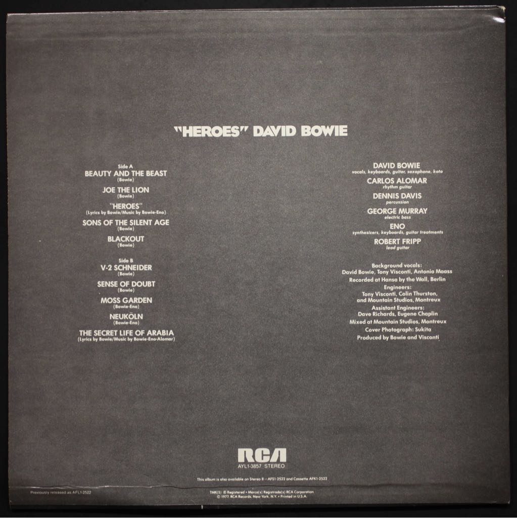 Heroes - Bowie, David (12” - 41) music collectible [Barcode 190295842840] - Main Image 2