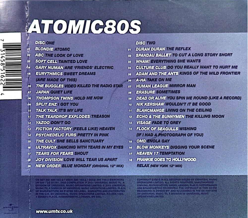 Atomic 80s: The Definitive Eighties Album - Various (CD) music collectible [Barcode 731458516224] - Main Image 2