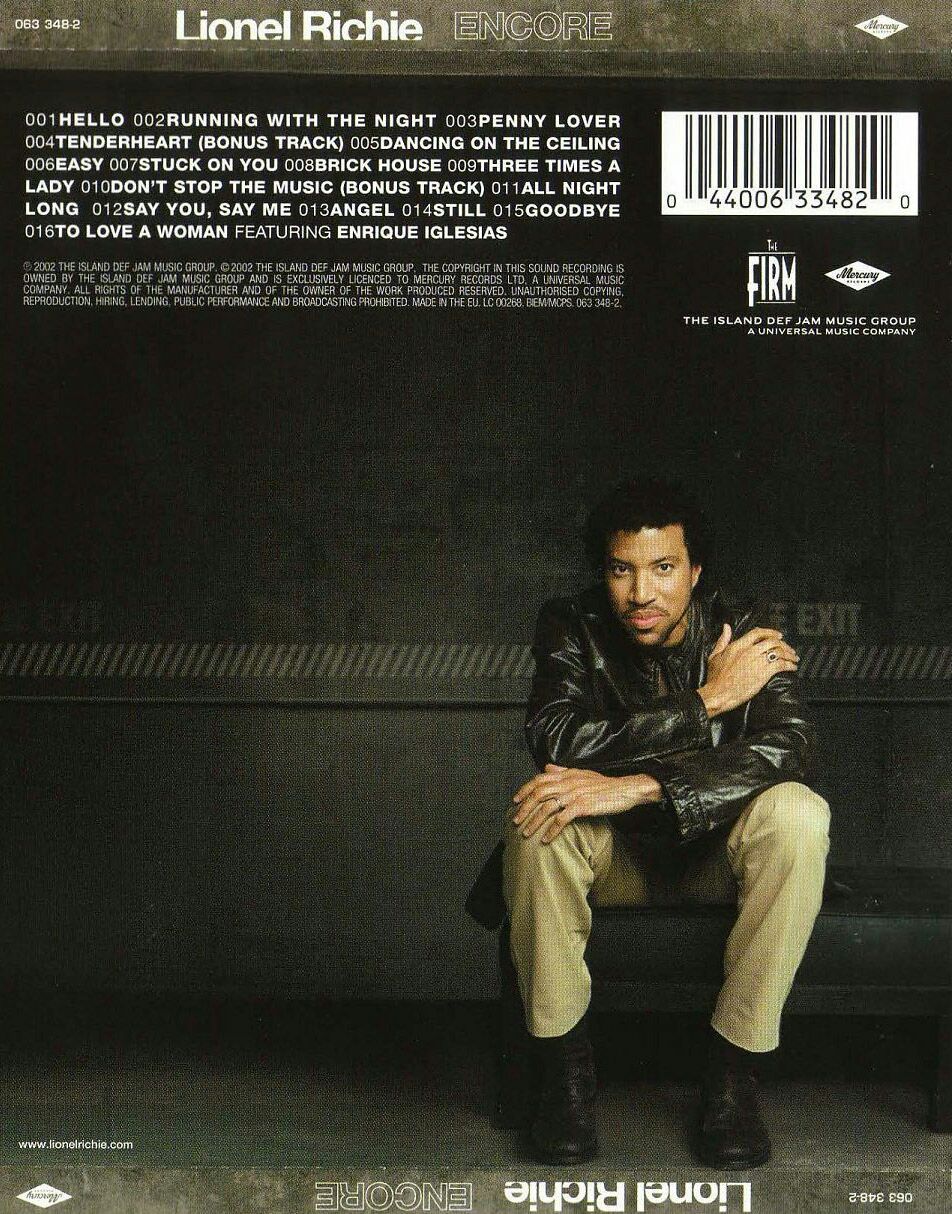 Encore - Richie, Lionel (CD) music collectible [Barcode 044006334820] - Main Image 2