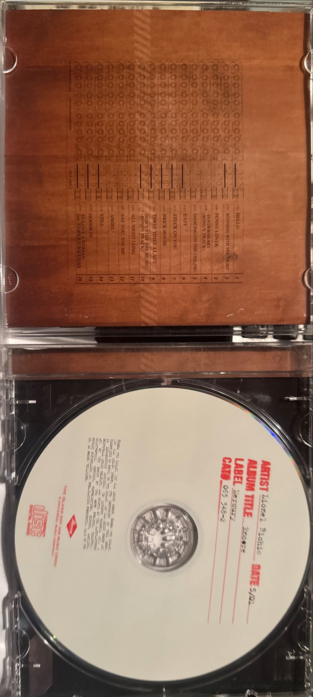 Encore - Richie, Lionel (CD) music collectible [Barcode 044006334820] - Main Image 3