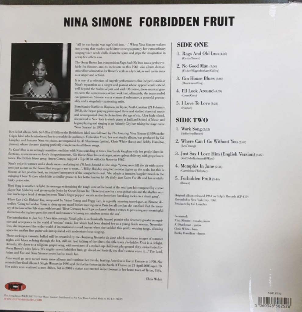 Forbidden Fruit - Nina Simone (12”) music collectible [Barcode 5060348582526] - Main Image 2