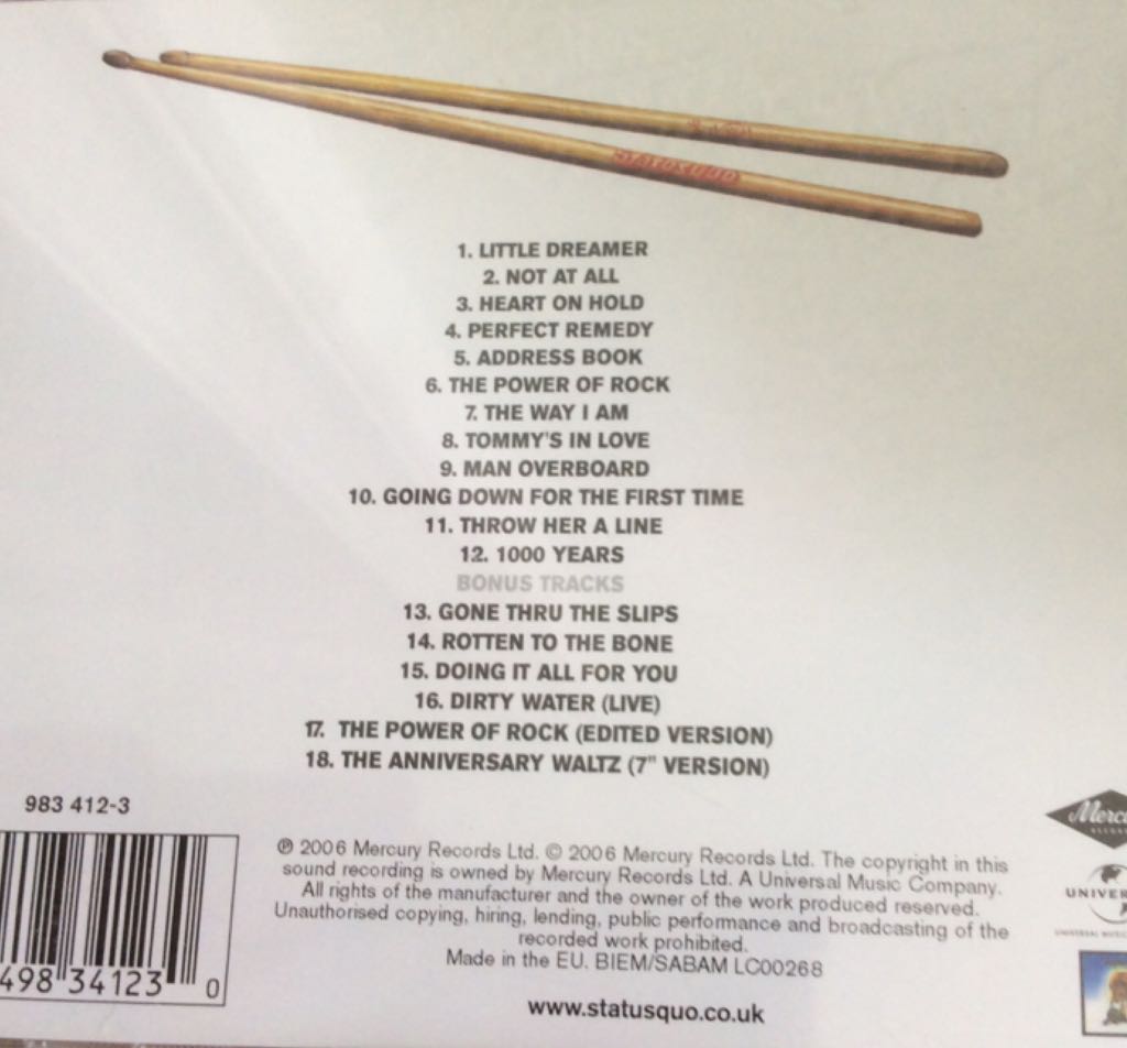 Perfect Remedy - Bonus Tracks - Status Quo (CD) music collectible [Barcode 602498341230] - Main Image 2