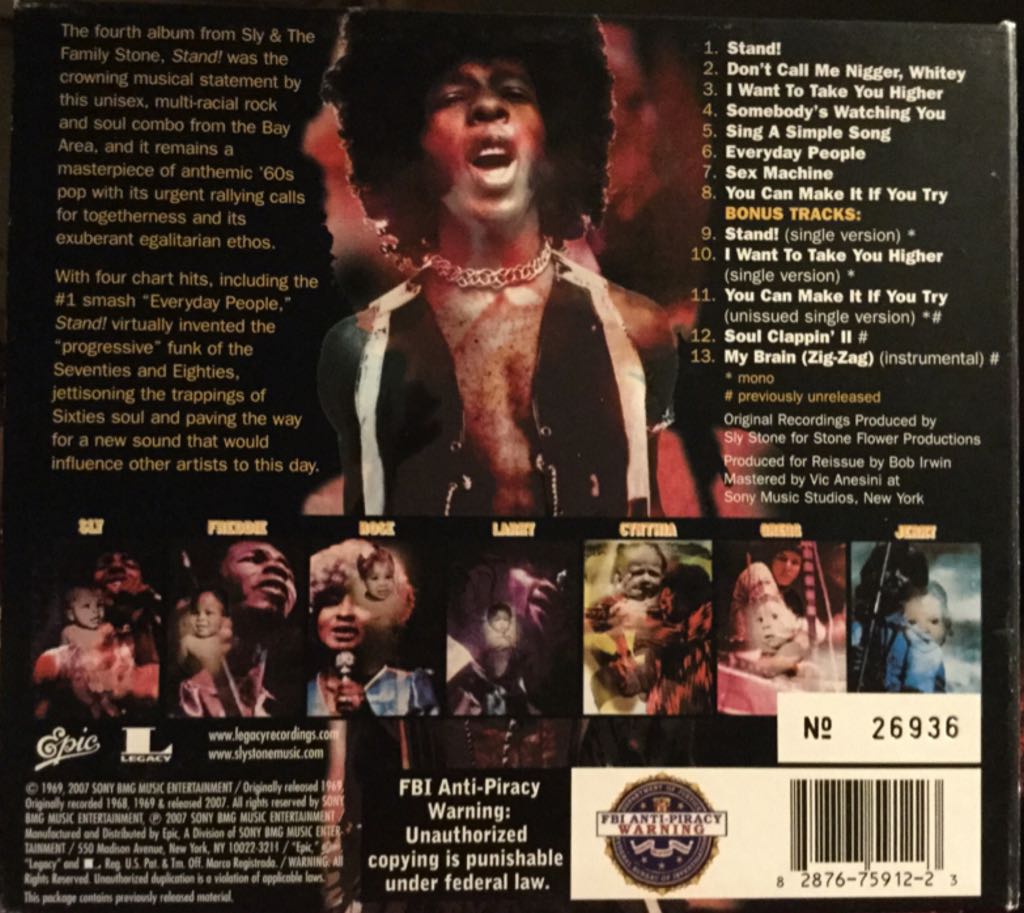 Stand! - Sly & The Family Stone (CD - 58) music collectible [Barcode 828767591223] - Main Image 2
