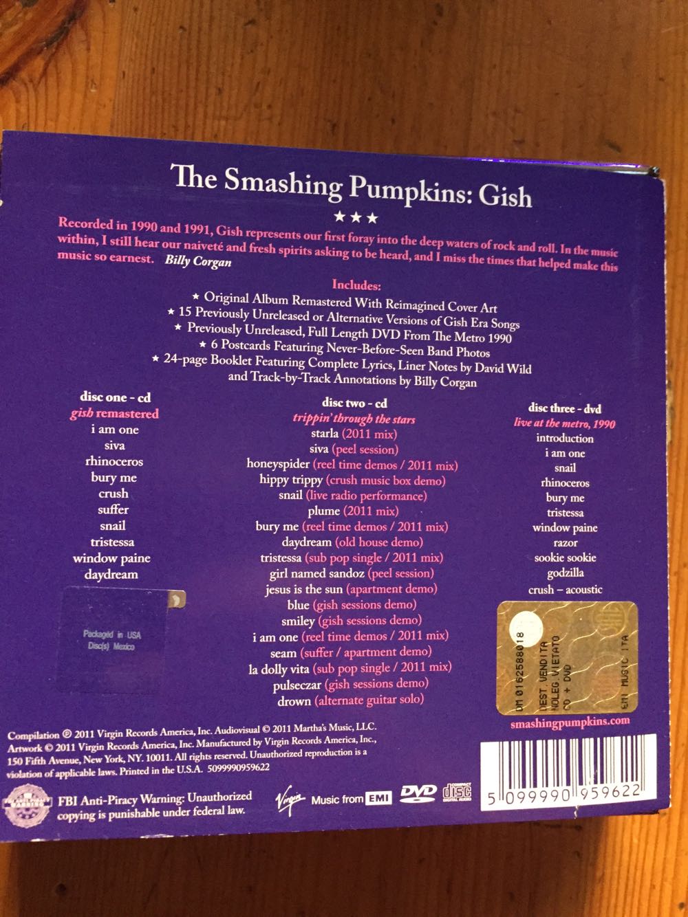 Gish Deluxe 2 Cd / Dvd - Smashing Pumpkins (CD - 125) music collectible [Barcode 5099990959622] - Main Image 2