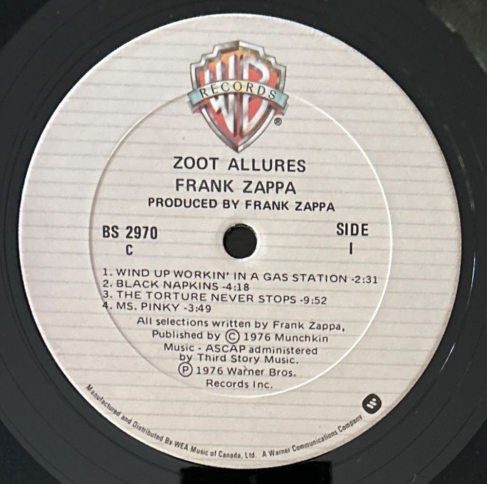 Zoot Allures - Zappa, Frank (12” - 41) music collectible [Barcode 014431016028] - Main Image 3