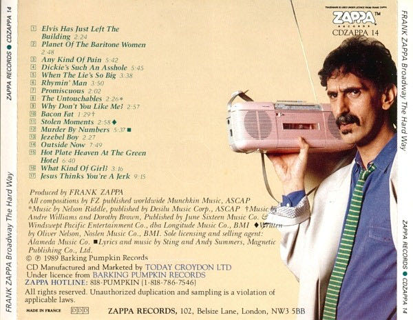 Broadway The Hard Way - Frank Zappa (CD) music collectible [Barcode 014431009624] - Main Image 3