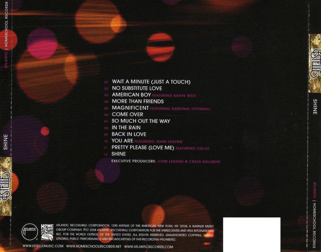 Shine - Estelle (CD - 51) music collectible [Barcode 075678995422] - Main Image 2