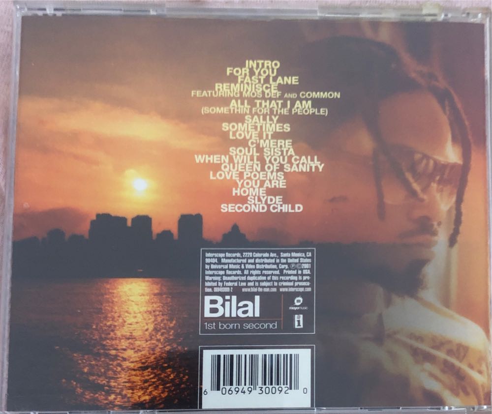 1st born second - Bilal (CD - 77) music collectible [Barcode 606949300920] - Main Image 2