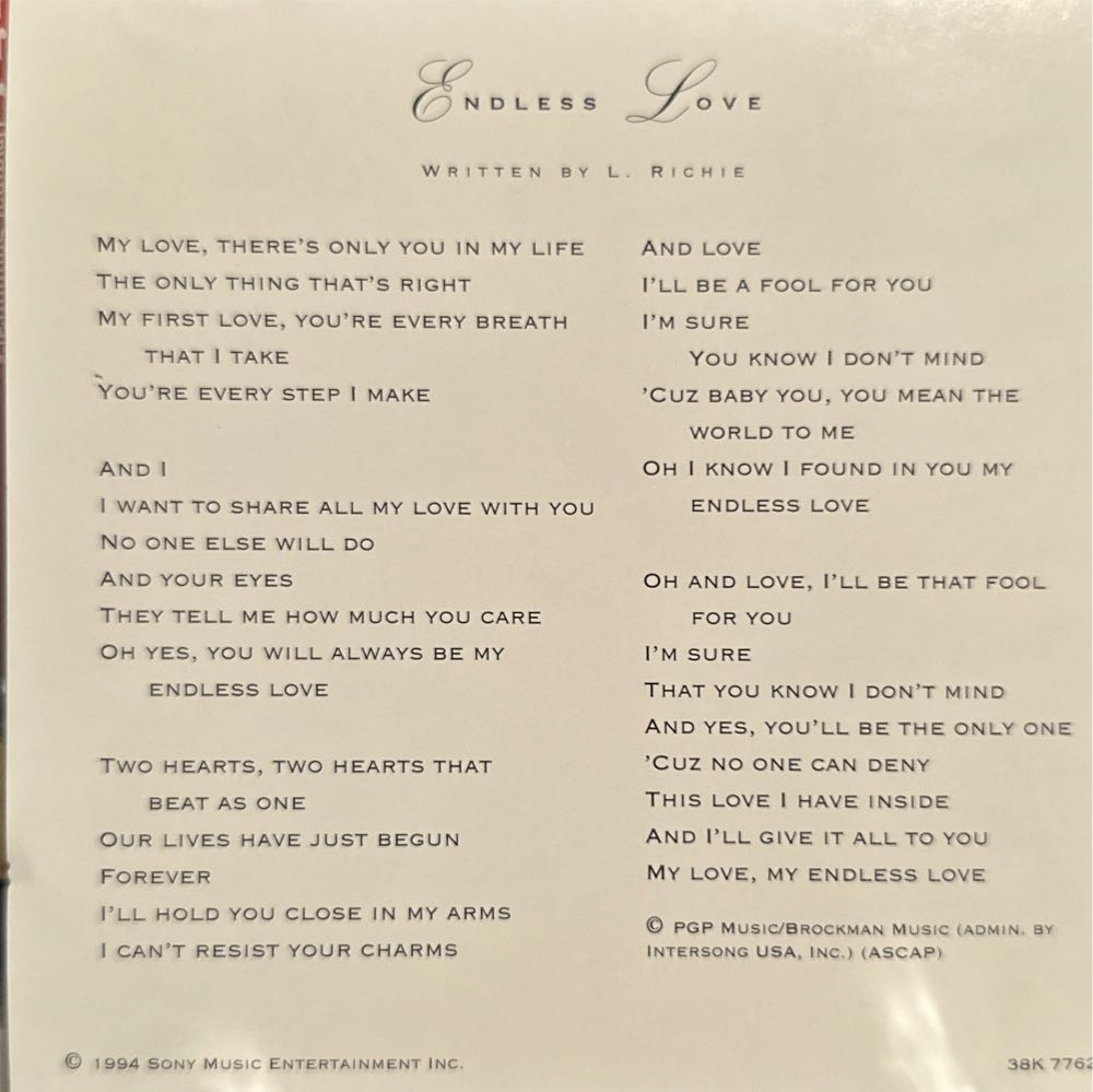 Endless Love - mariah carey & luther vandross (Cassette) music collectible [Barcode 098707762925] - Main Image 4