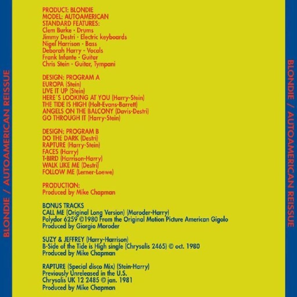 AutoAmerican - Blondie (12” - 37) music collectible - Main Image 2