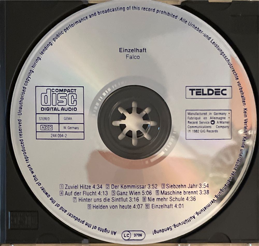 Einzelhaft - Falco (12” - 41) music collectible [Barcode 022924409424] - Main Image 3
