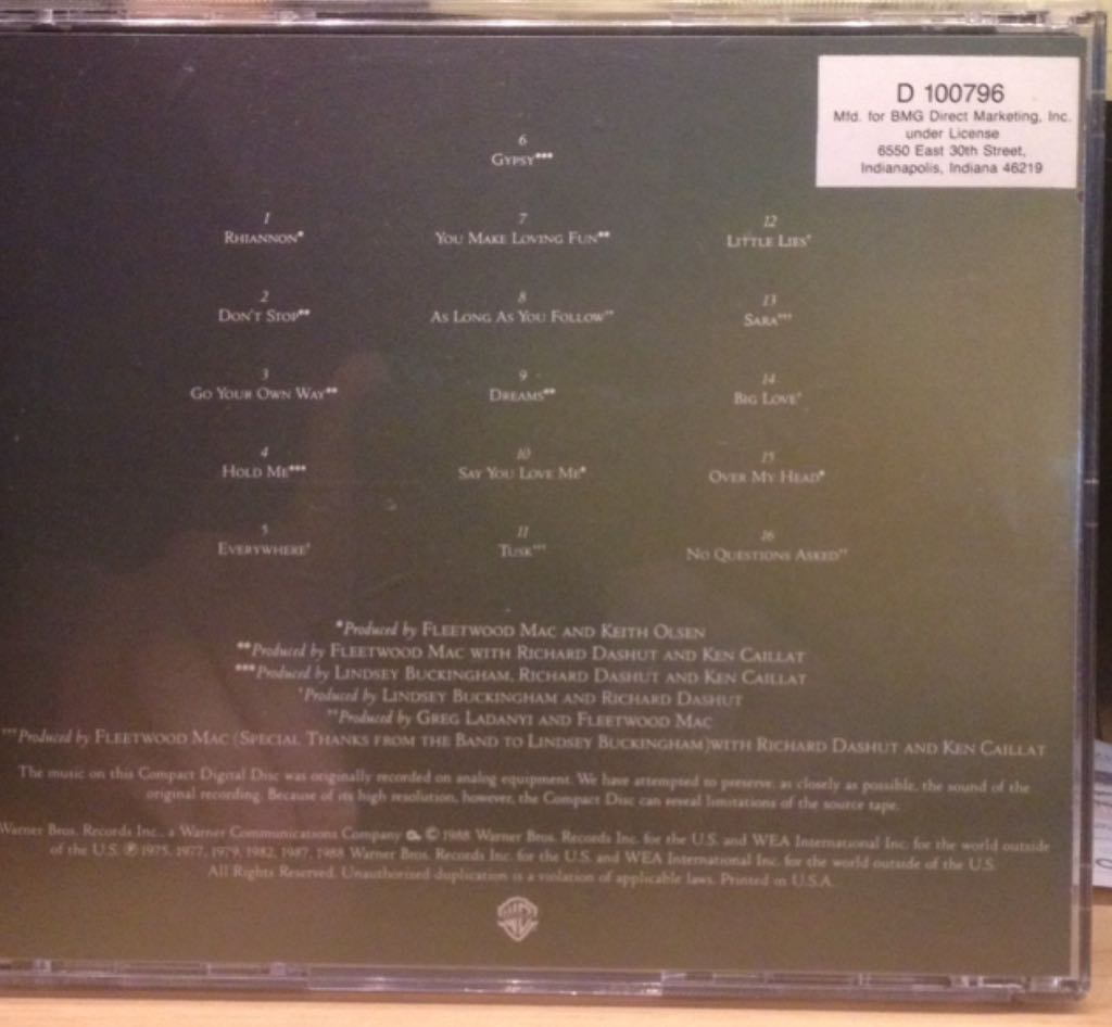 Greatest Hits - Fleetwood Mac (CD) music collectible - Main Image 2