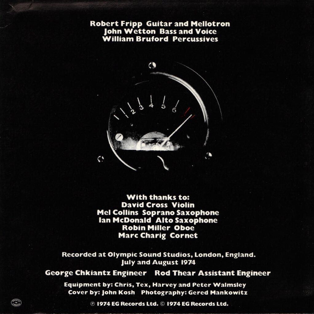 Red - King Crimson (CD - 40) music collectible [Barcode 633367050724] - Main Image 2