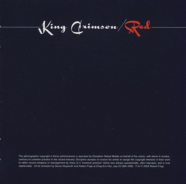 Red - King Crimson (CD - 40) music collectible [Barcode 633367050724] - Main Image 3
