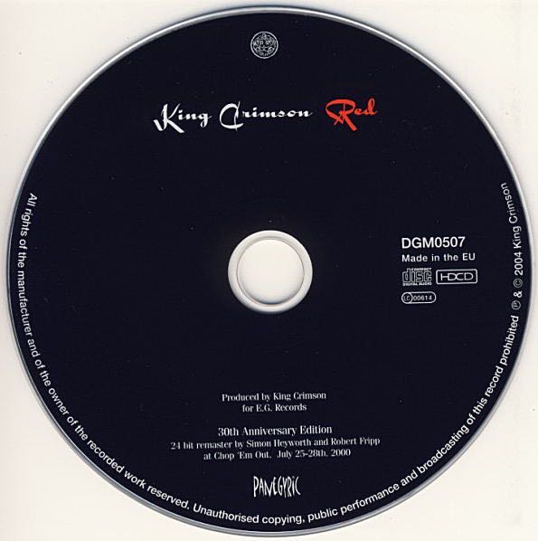 Red - King Crimson (CD - 40) music collectible [Barcode 633367050724] - Main Image 4