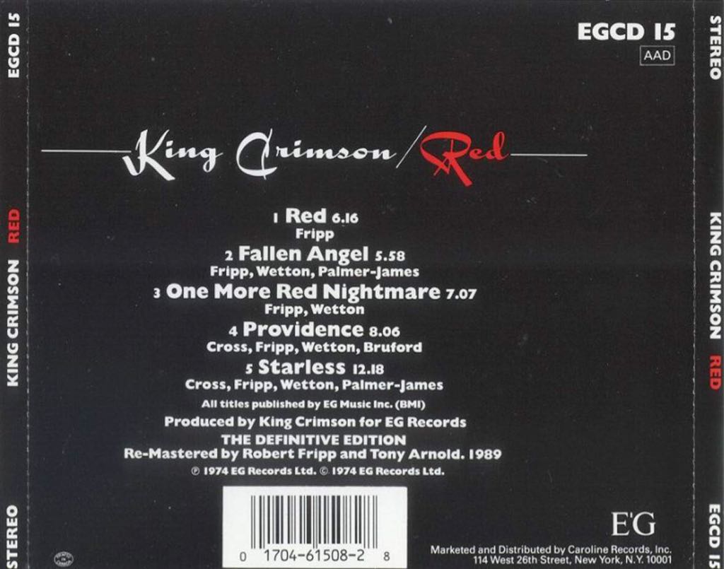 Red - King Crimson (CD - 1) music collectible [Barcode 724384407520] - Main Image 2