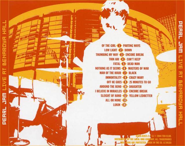 Benaroya Hall - Pearl Jam (CD - 129) music collectible [Barcode 828766357127] - Main Image 2