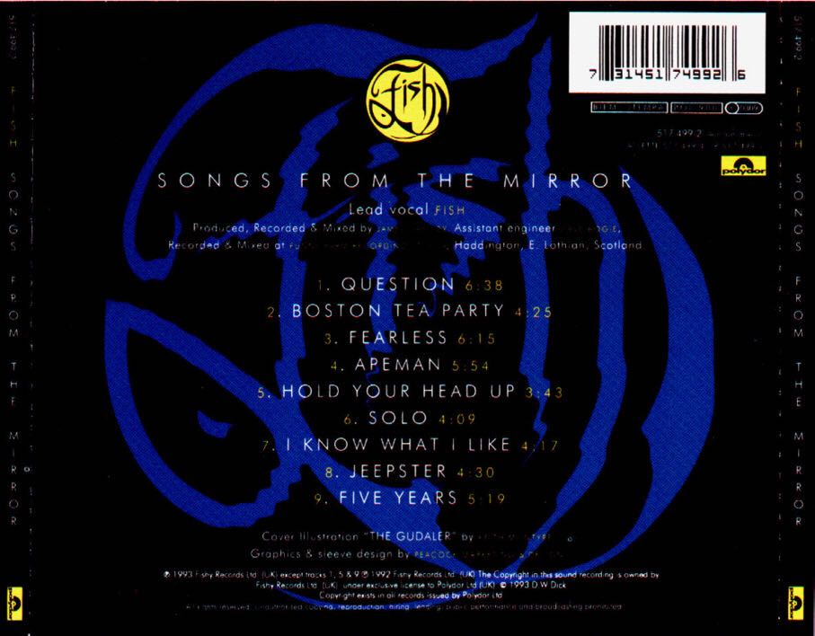 Songs from the mirror - Fish (CD) music collectible [Barcode 731451749926] - Main Image 2