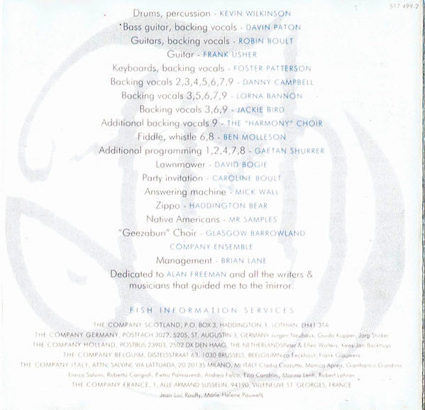 Songs from the mirror - Fish (CD) music collectible [Barcode 731451749926] - Main Image 3