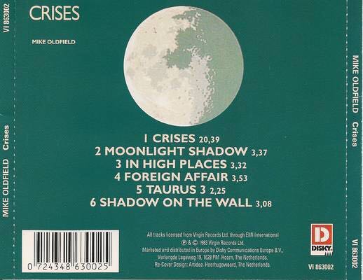 Crises - Mike Oldfield (CD - 37) music collectible [Barcode 724348630025] - Main Image 2