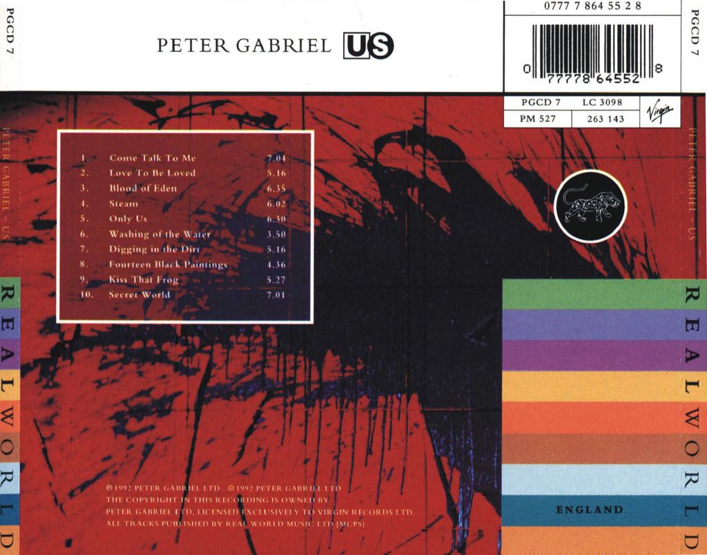 Us - Gabriel, Peter (CD - 58) music collectible [Barcode 180030000697] - Main Image 2