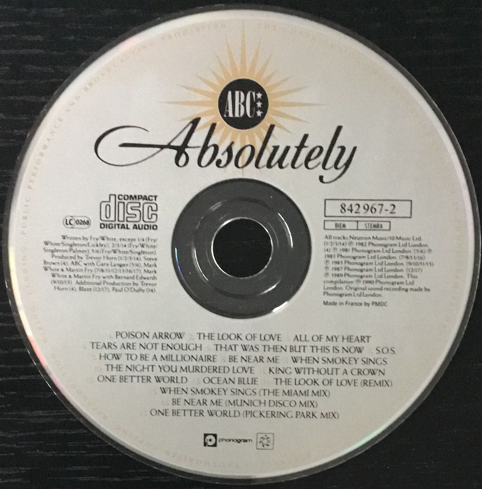Absolutely - REMIX - Abc (CD - 75) music collectible [Barcode 042284296724] - Main Image 4