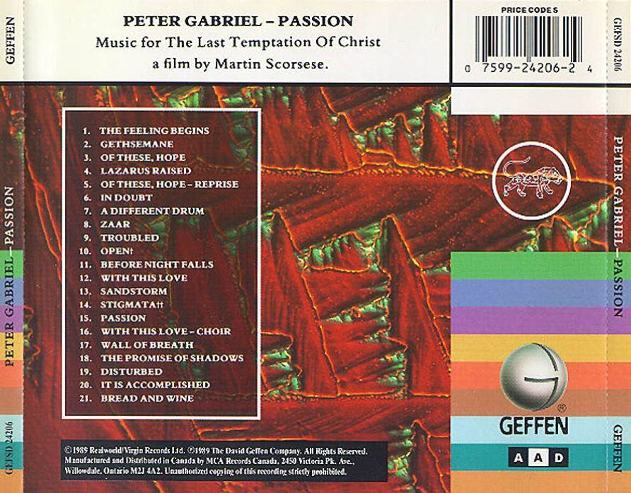 Passion - Peter Gabriel (CD) music collectible [Barcode 724381178720] - Main Image 2