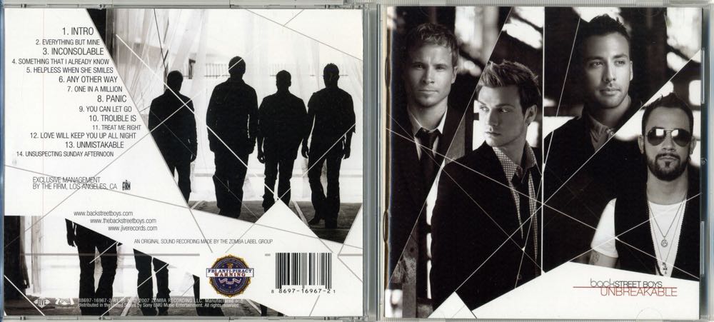 Unbreakable - Backstreet Boys (CD - 48.7) music collectible [Barcode 886971696721] - Main Image 3