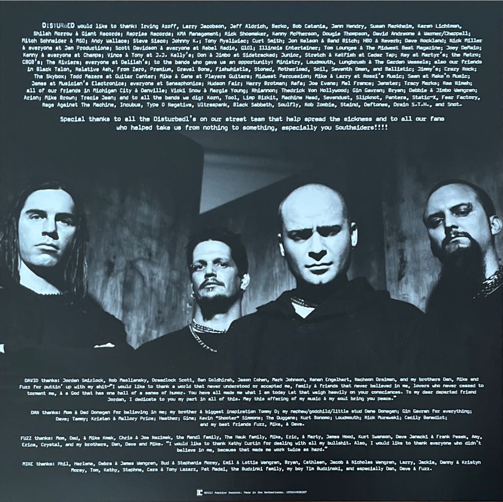 The Sickness - Disturbed (12” - 47) music collectible [Barcode 093624928287] - Main Image 3