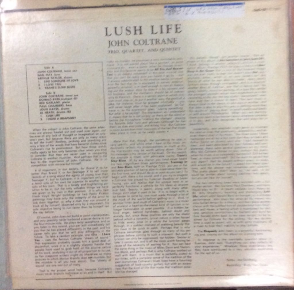 Lush Life - Coltrane, John (SACD - 36:39) music collectible - Main Image 2