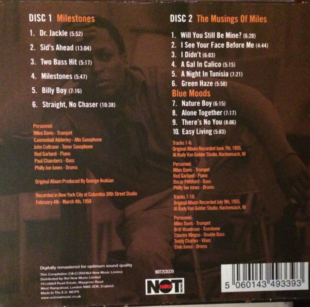 Milestones - Davis, Miles (CD) music collectible [Barcode 5060143493393] - Main Image 2