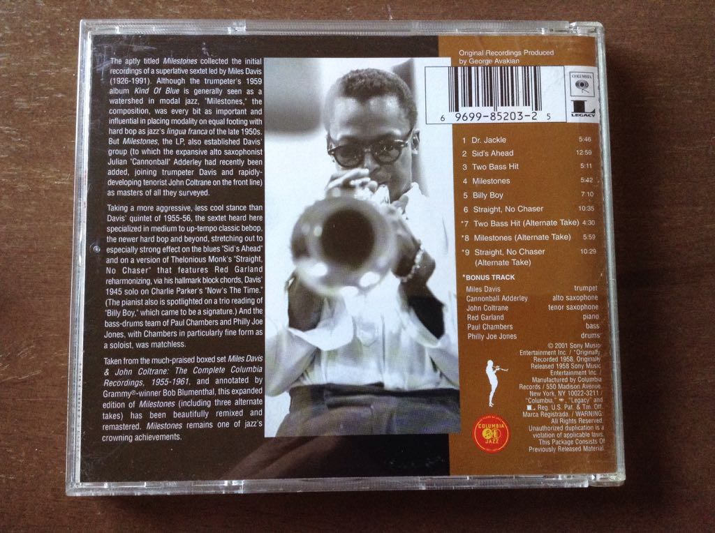 Milestones - Davis, Miles (CD) music collectible [Barcode 696998520325] - Main Image 2