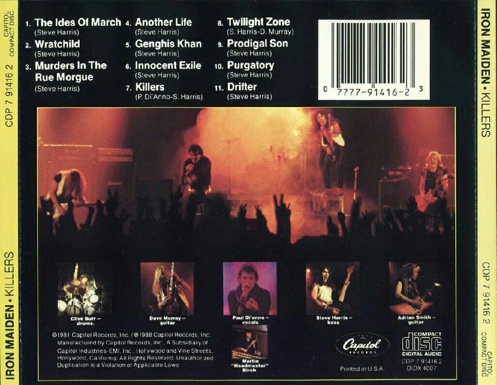 Killers - Iron Maiden (CD - 38) music collectible [Barcode 077779141623] - Main Image 2